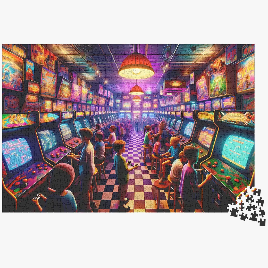 Retro Arcade Games Parlor - Jigsaw Puzzle 1000 Pieces - Image 2