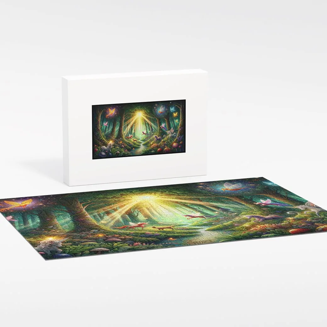 Mosaic Style Enchanted Forest & Magical Creatures - Jigsaw Puzzle 1000 Pieces - Image 3