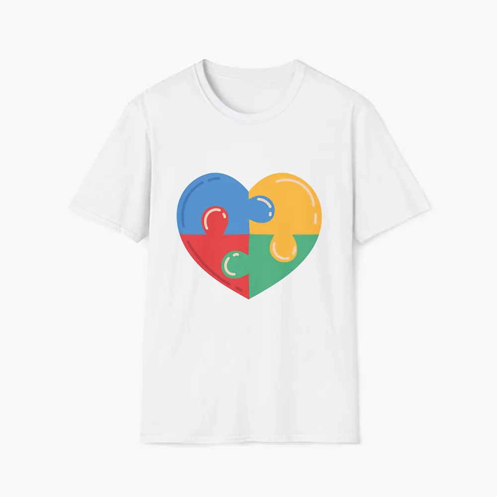 Jigsaw Puzzle Heart Graphic Unisex T-shirt - Image 3