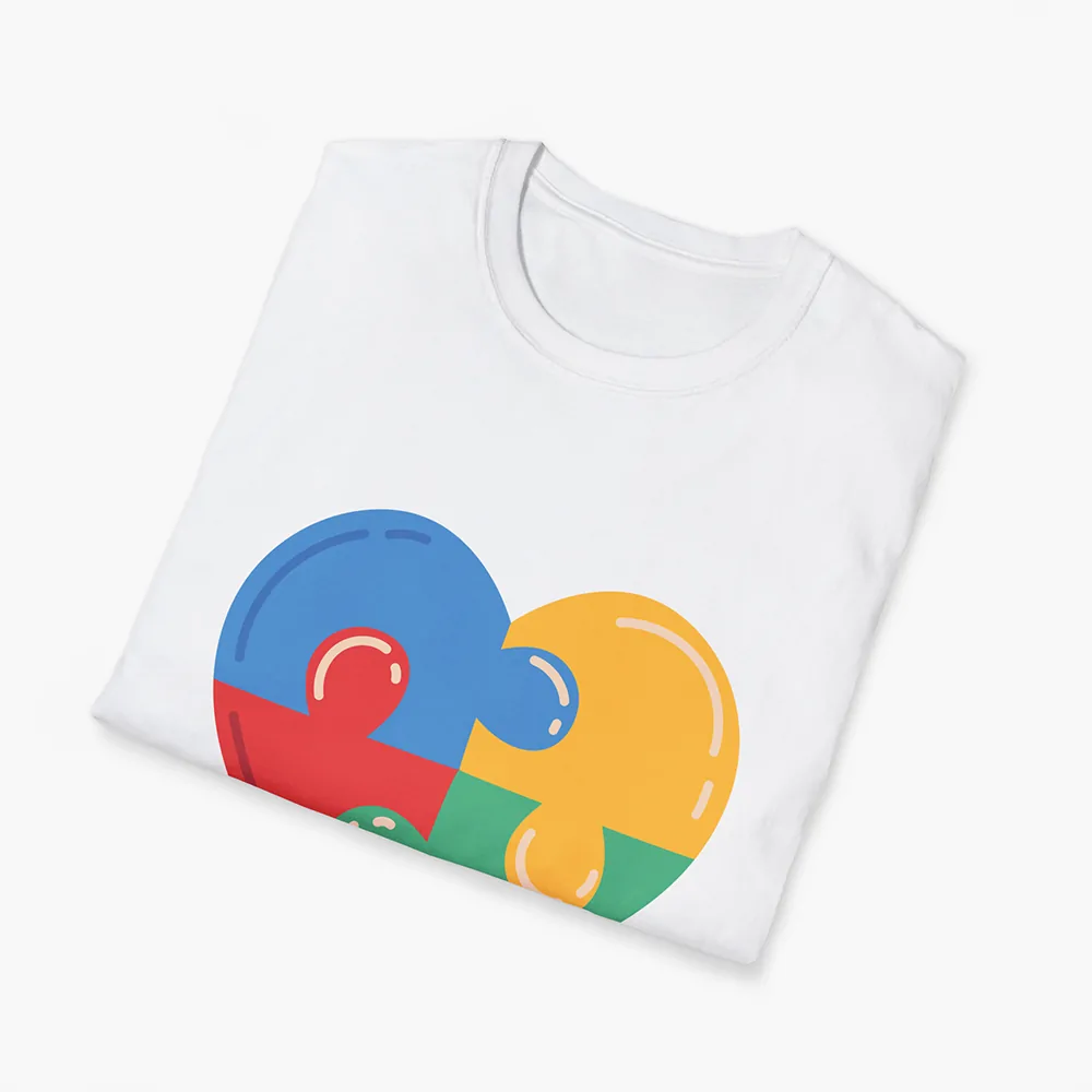 Jigsaw Puzzle Heart Graphic Unisex T-shirt - Image 4