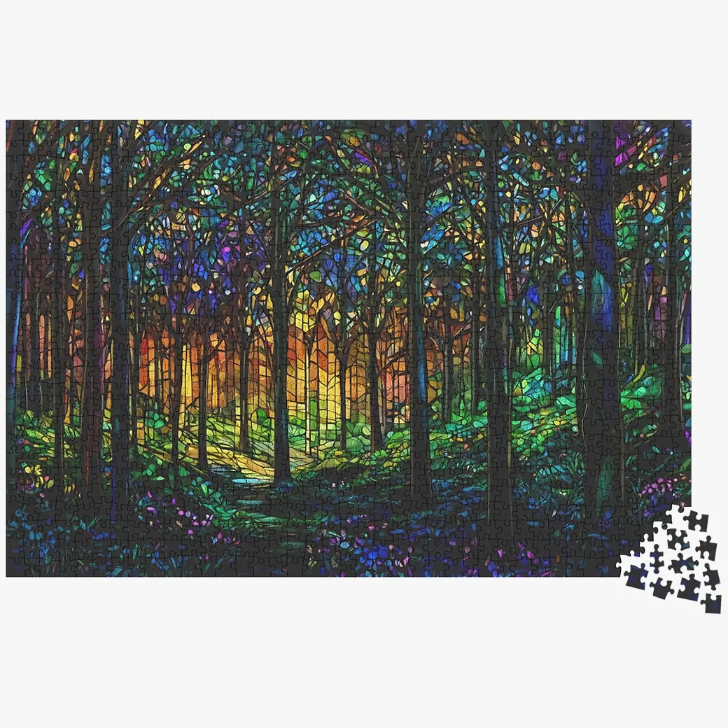 Stained Glass Magical Forest - Jigsaw Puzzle 1000 Pieces - Image 2