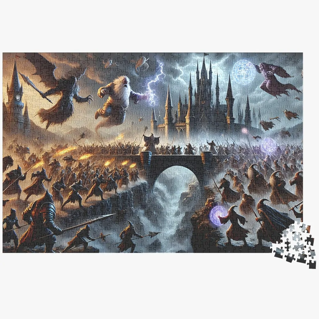 Battle Of Wizards - 1000 Piece Jigsaw Puzzle For Adults