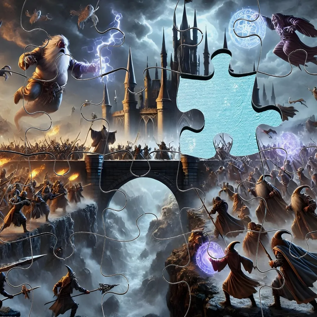 Battle Of Wizards - 1000 Piece Jigsaw Puzzle For Adults