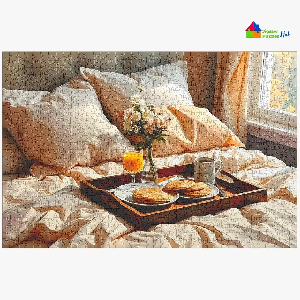 Breakfast In Bed Jigsaw Puzzle - 1000 Piece Jigsaw Puzzle For Adults, Daily Life Puzzle