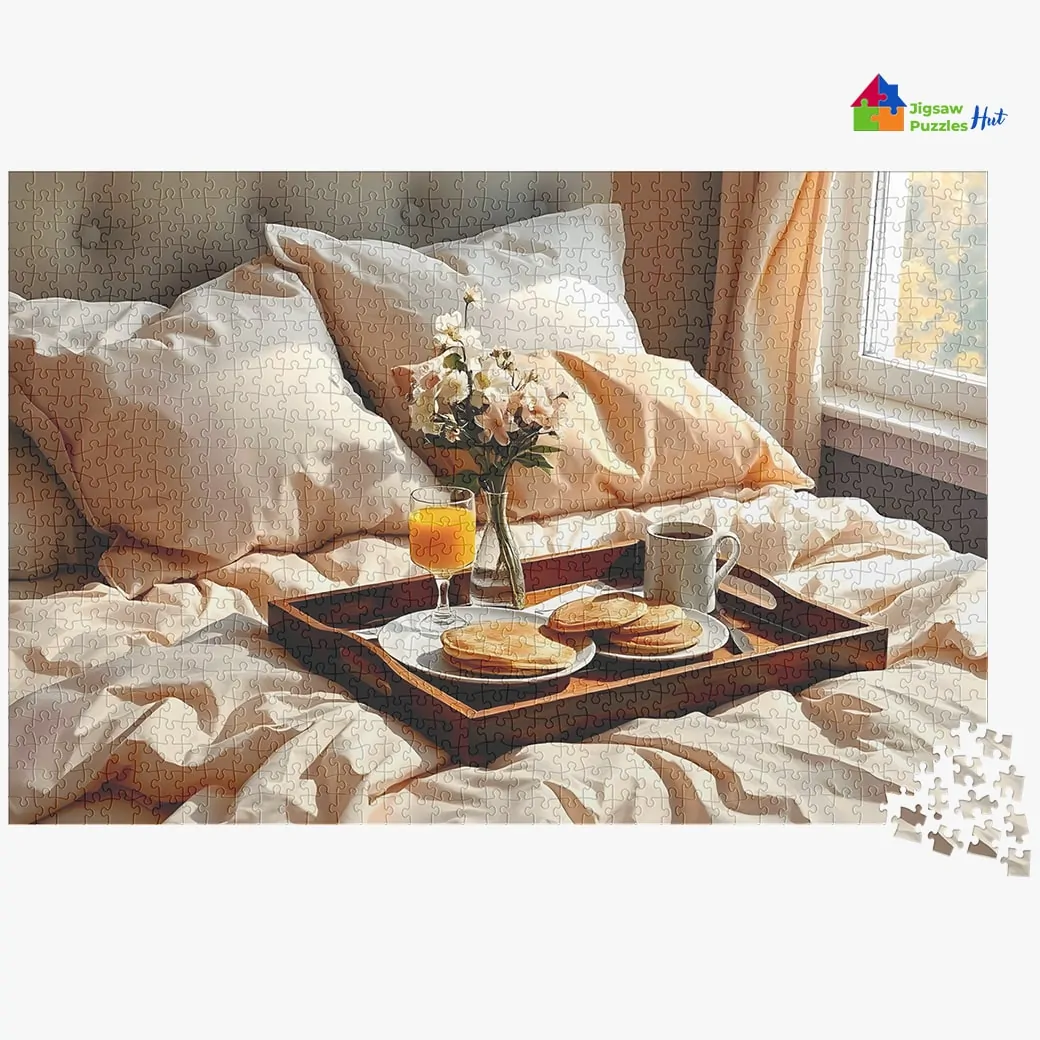 Breakfast In Bed Jigsaw Puzzle - 1000 Piece Jigsaw Puzzle For Adults, Daily Life Puzzle