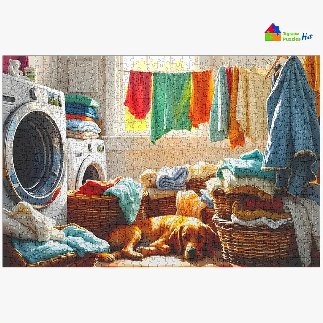 Laundry Day Jigsaw Puzzle - 1000 Piece Jigsaw Puzzle For Adults, Daily Life Puzzle