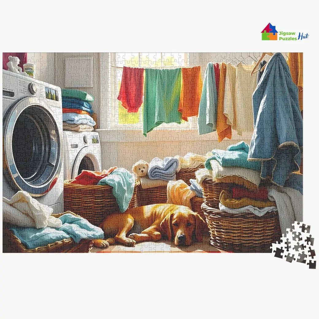 Laundry Day Jigsaw Puzzle - 1000 Piece Jigsaw Puzzle For Adults, Daily Life Puzzle