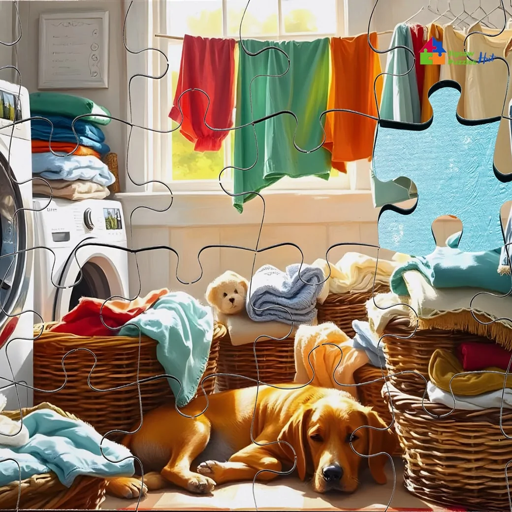Laundry Day Jigsaw Puzzle - 1000 Piece Jigsaw Puzzle For Adults, Daily Life Puzzle