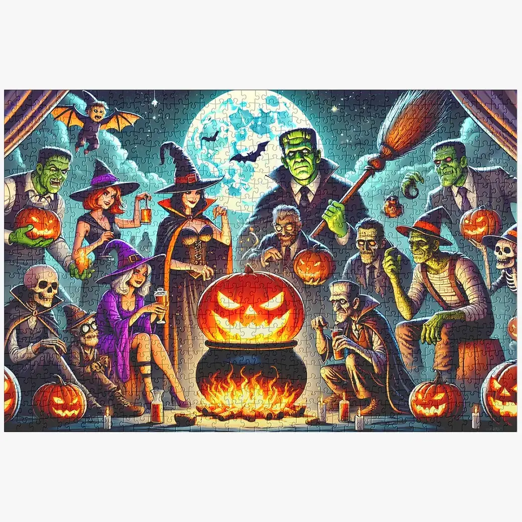 Halloween Monsters Bash Puzzle - 1000 Piece Puzzle For Adults