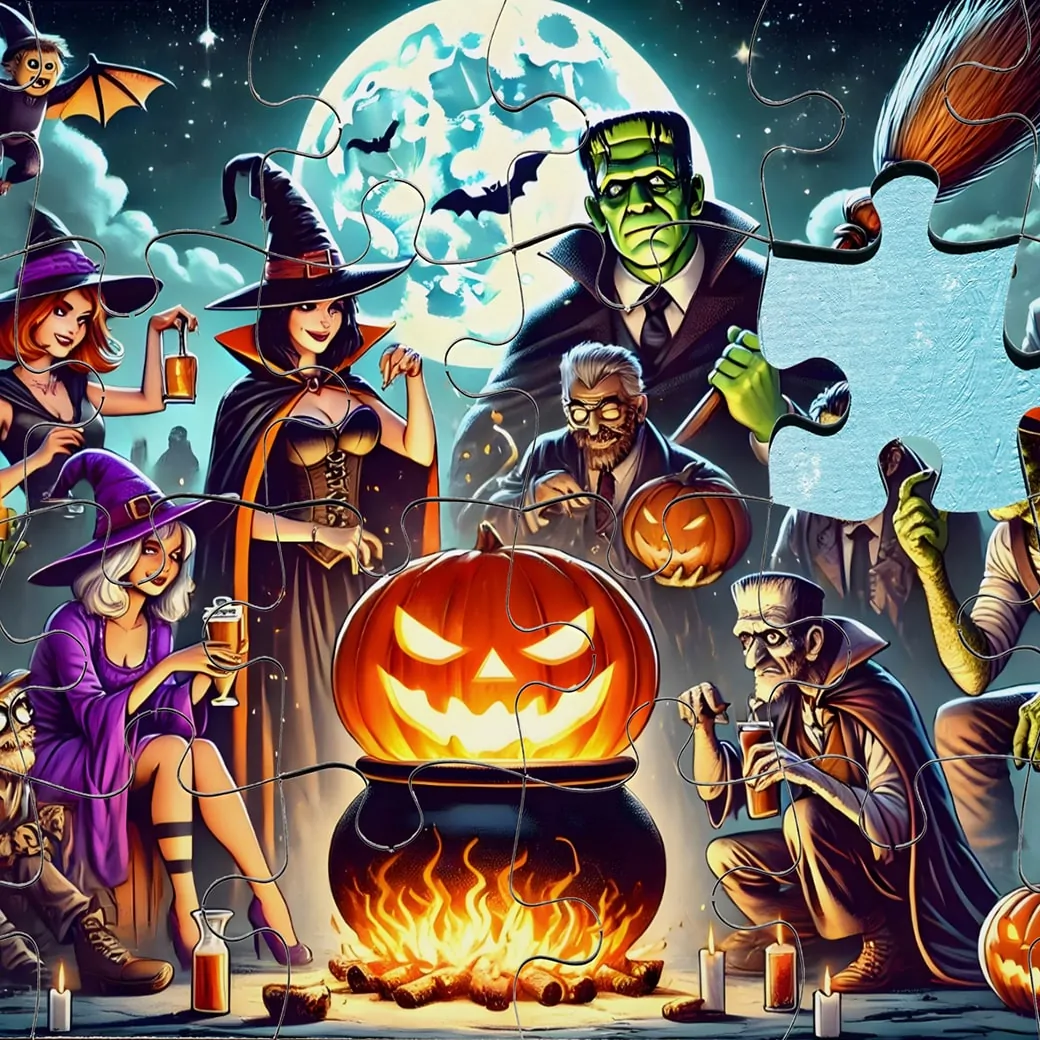 Halloween Monsters Bash Puzzle - 1000 Piece Puzzle For Adults