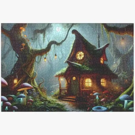 Witch's Cottage In Magical Forest - 1000 Piece Puzzle For Adults