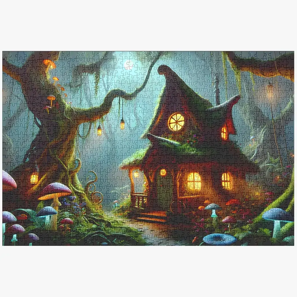 Witch's Cottage In Magical Forest - 1000 Piece Puzzle For Adults