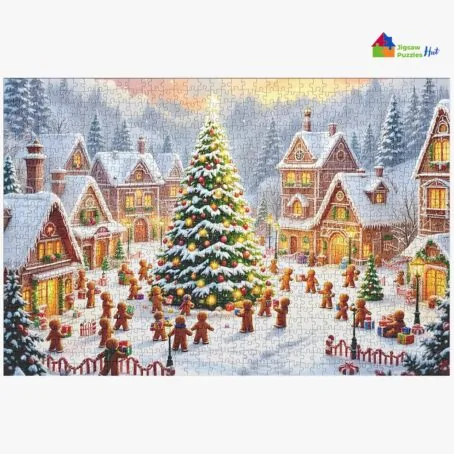 Magical Gingerbread Christmas Village Jigsaw Puzzle - 1000 Piece Christmas Puzzle For Adults