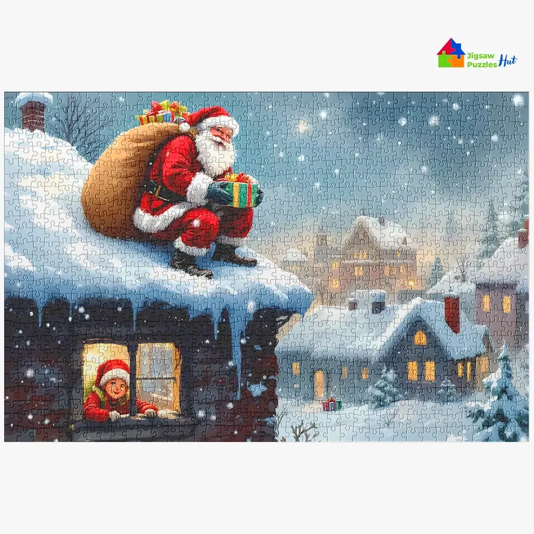 Santa Caught In Action Jigsaw Puzzle - 1000 Piece Christmas Puzzle For Adults