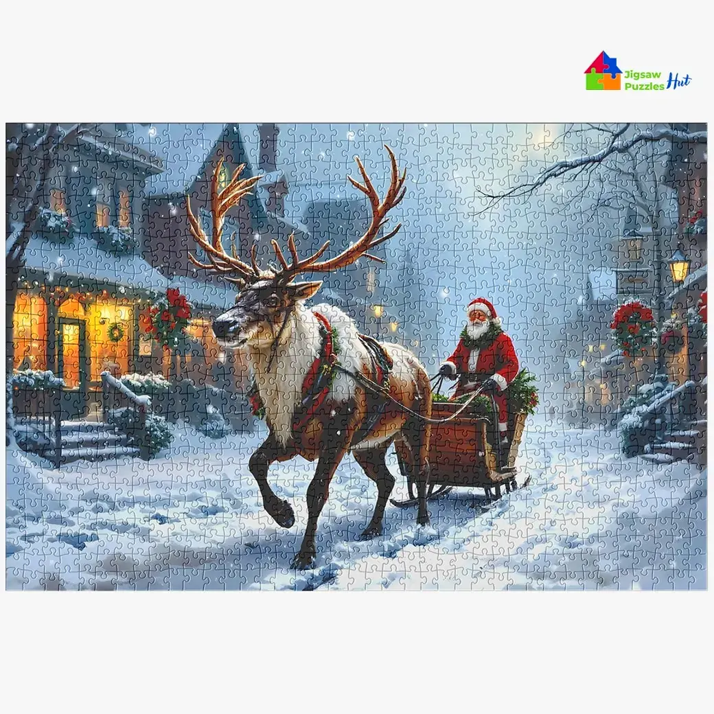Santa's Road Trip Jigsaw Puzzle - 1000 Piece Christmas Jigsaw Puzzle For Adults