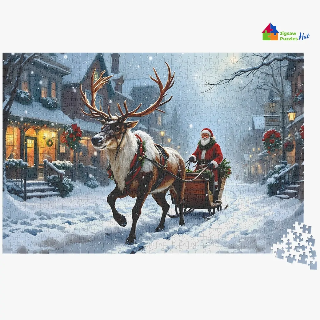 Santa's Road Trip Jigsaw Puzzle - 1000 Piece Christmas Jigsaw Puzzle For Adults