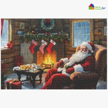 Santa's Cozy Cabin Jigsaw Puzzle - 1000 Piece Christmas Puzzle For Adults