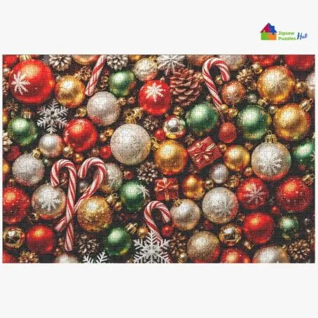 Christmas Ornaments Collage Jigsaw Puzzle - 1000 Piece Christmas Jigsaw Puzzle For Adults