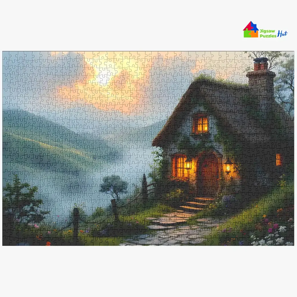 Cottage In The Mist Jigsaw Puzzle - 1000 Piece Jigsaw Puzzle For Adults
