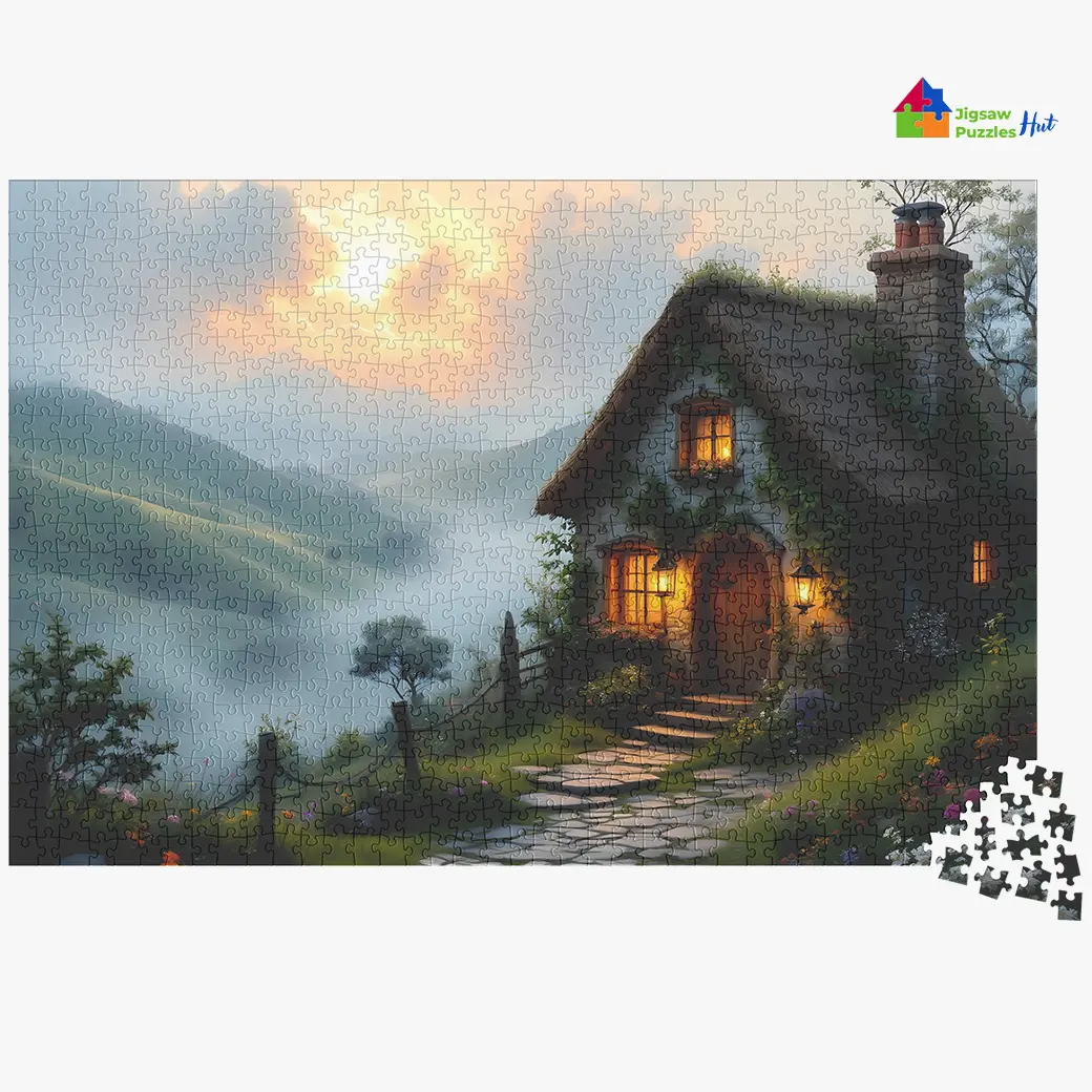 Cottage In The Mist Jigsaw Puzzle - 1000 Piece Jigsaw Puzzle For Adults