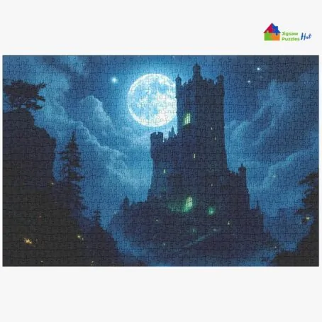 Moonlit Wizard Tower Jigsaw Puzzle - 1000 Piece Jigsaw Puzzle For Adults