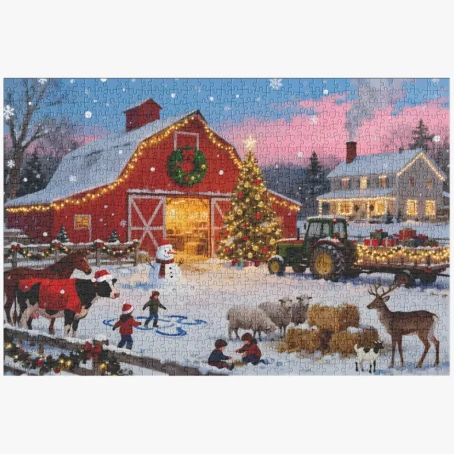 Christmas At Farm – 1000 Piece Christmas Jigsaw Puzzle For Adults