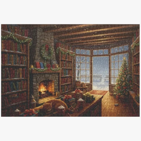 Cozy Book Shop – 1000 Piece Christmas Jigsaw Puzzle For Adults