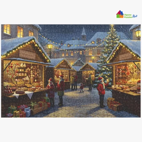 Old Christmas Market – 1000 Piece Christmas Jigsaw Puzzle For Adults
